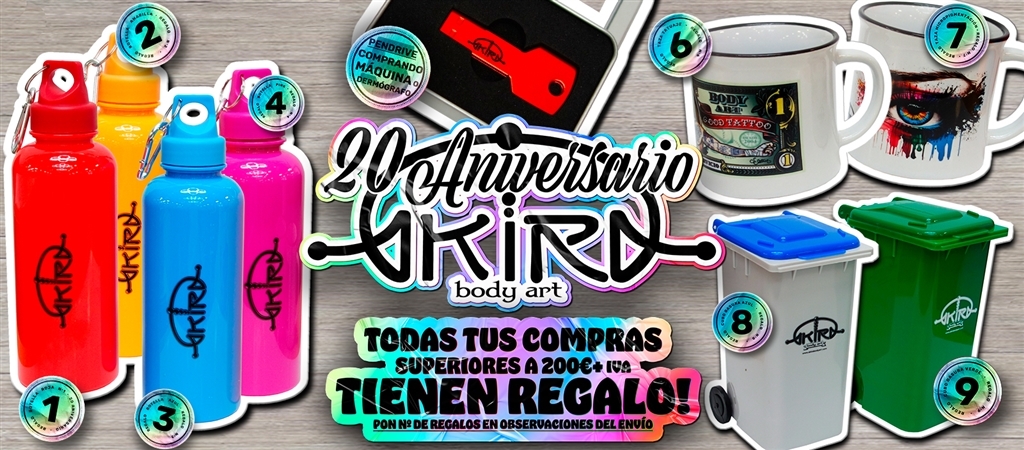 20º Aniversario AKIRA BODY ART - Compras superiores a 200€ (+IVA)